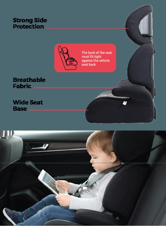 Zenito Convertible Car Seat for Kids - Group 2 & 3, Multi-Height Adjustable, Four-Position Headrest, Converts to Booster, Super Soft Knitted Fabric, Safe & Comfortable Travel Seat - Image 4