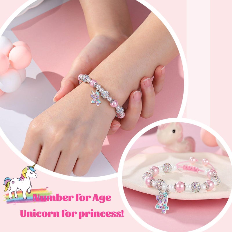 UPROMI 4 Year Old Girl Birthday Gifts 4th Birthday Decorations Unicorn Gifts for Girls Bracelet Christmas - Image 4