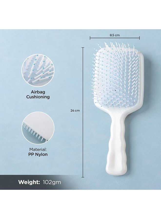 Homestic Hair Brush | Bristles Brush | Hair Brush With Paddle | Detangles Hair Brush | Suitable For All Hair Types | Hair Brush Styling Hair | 2 Piece | Xh45Ble | Blue - Image 3