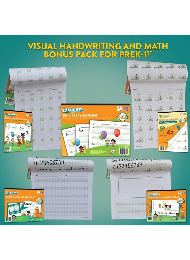 Channie's Channie’s All-In-One Visual Handwriting & Math Workbook Set for Pre-Kindergarten - 1st Grade Elementary School Students (5 Pack) - Image 2