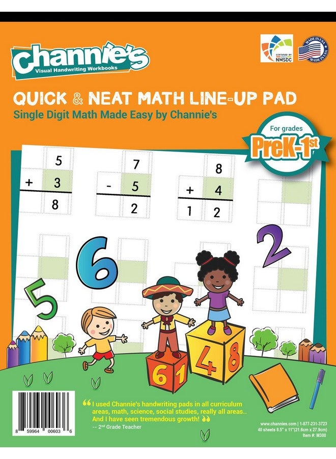 Channie's Channie’s All-In-One Visual Handwriting & Math Workbook Set for Pre-Kindergarten - 1st Grade Elementary School Students (5 Pack) - Image 5