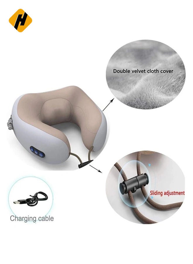 HuHa ELTERAZONE Rechargeable U Shaped Cervical Massage Pillow Neck Massager Vibration Pillow, Multifunctional Shoulder and Electric for Relax Muscles Fatigue - Image 5