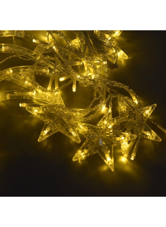 أضواء ستارة على شكل نجمة وقمر رمضان، أضواء ليلية مزخرفة على شكل نجمة وقمر LED بطول 3.5 متر لتزيين المنزل في رمضان - Image 5