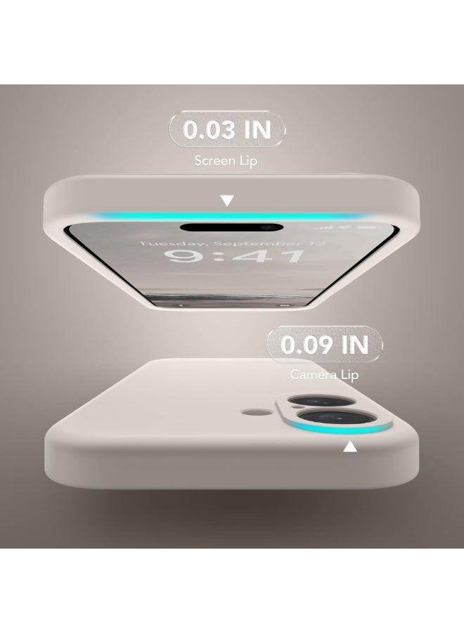 SUYDANBOX Magnetic for iPhone 16 Case, Compatible with MagSafe, [Full Camera Protection][Screen Protector] Silicone Shockproof Protective Phone Case for iPhone 16 6.1", Off White - Image 4