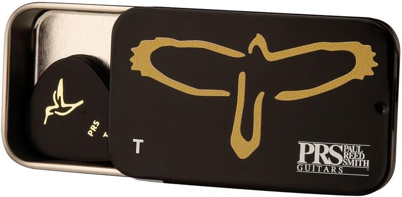 PRS Guitar Picks - Gold Birds Design, Assorted Thin Picks in Tin Box (12 pcs) - Image 1