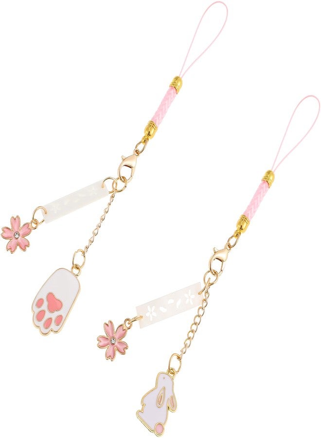 Hemobllo 2 Pcs Beaded Phone Lanyard with Pendants - Cute Decorative Keychain Straps for Cell Phones, Aesthetic Mobile Phone Chains - Image 1