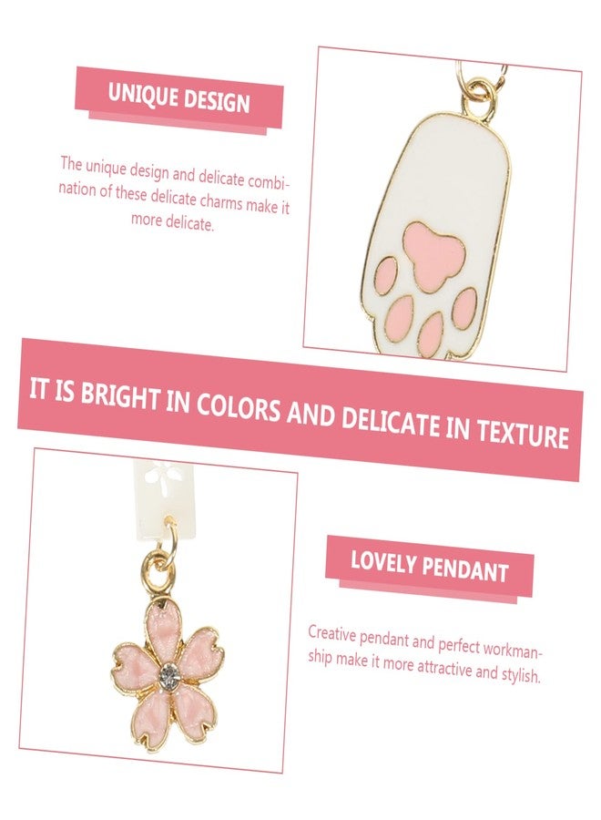 Hemobllo 2 Pcs Beaded Phone Lanyard with Pendants - Cute Decorative Keychain Straps for Cell Phones, Aesthetic Mobile Phone Chains - Image 5