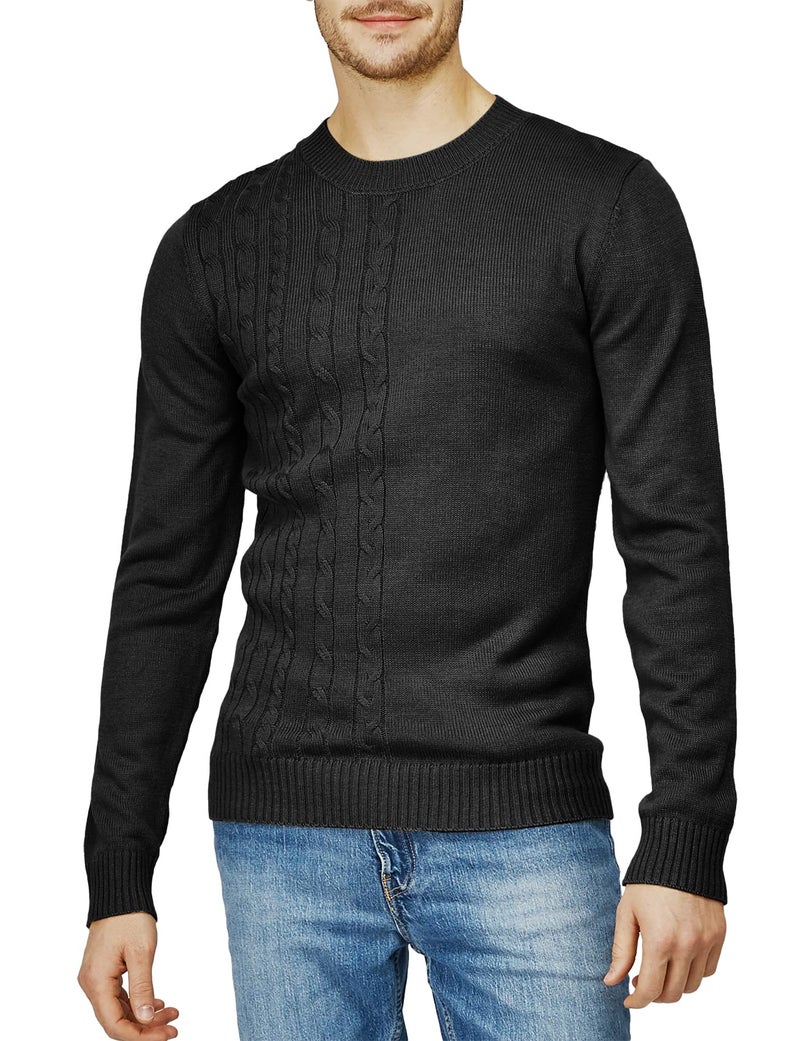 H2H Mens Casual Slim Fit Pullover Sweaters Knitted Long Sleeve Black US 3XL/Asia 4XL (CMOSWL074) - Image 2