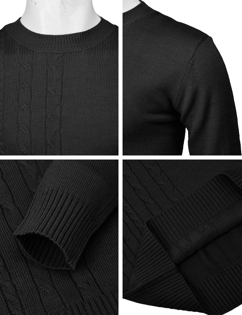 H2H Mens Casual Slim Fit Pullover Sweaters Knitted Long Sleeve Black US 3XL/Asia 4XL (CMOSWL074) - Image 4