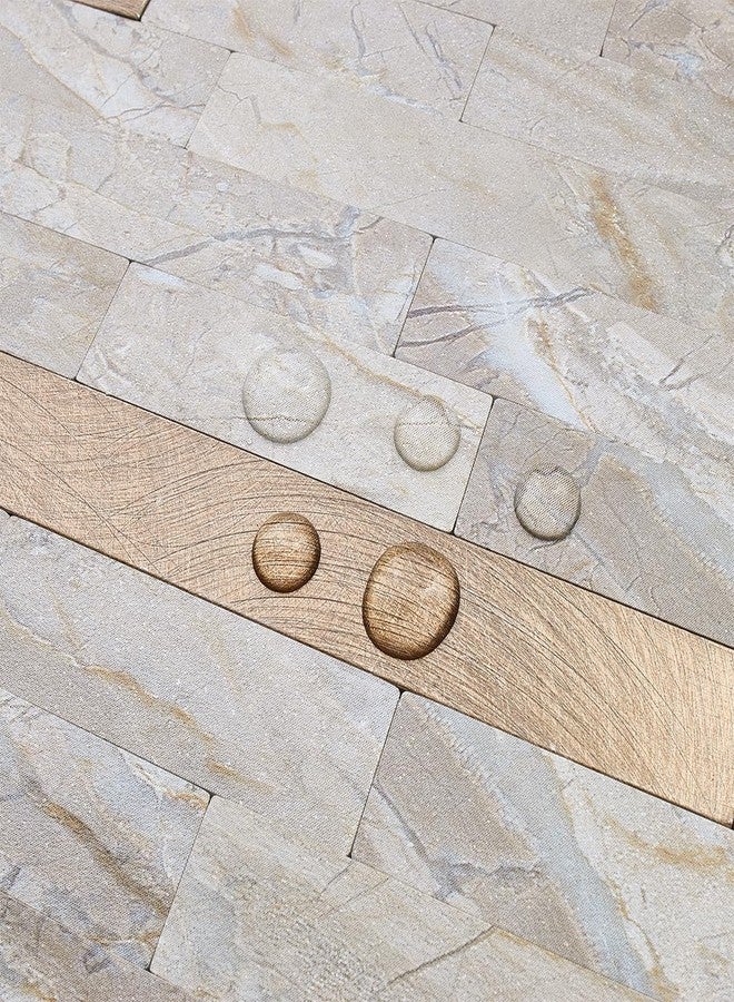 DICOFUN 10 Sheets Marble Look Peel and Stick Backsplash Wall Tile, PVC Kitchen Backsplash Peel and Stick in Light Brown, 9.4 sq.ft - Image 3