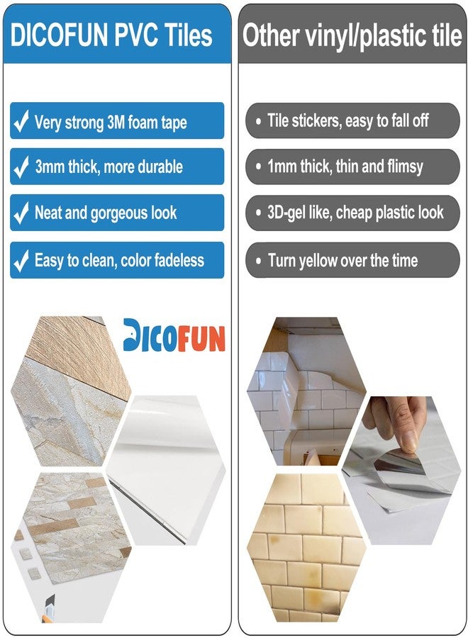 DICOFUN 10 Sheets Marble Look Peel and Stick Backsplash Wall Tile, PVC Kitchen Backsplash Peel and Stick in Light Brown, 9.4 sq.ft - Image 5