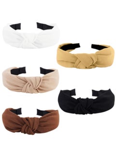 GUSGU 5PCS Headbands for Women, Fashion Hairbands for Girls Wide Elastic Non Slip Top Knot Hair Hoops Hair Accessories  - Image 1