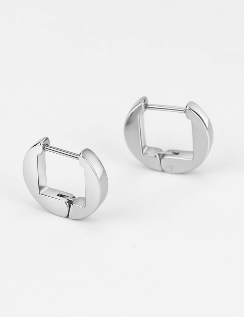 TDEBA 316L Surgical Steel Small Hoop Earrings, Silver Huggie Earrings for Women, Stainless Steel Earrings for Sensitive Ears - Image 4