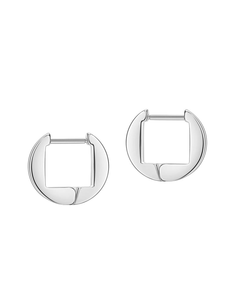 TDEBA 316L Surgical Steel Small Hoop Earrings, Silver Huggie Earrings for Women, Stainless Steel Earrings for Sensitive Ears - Image 1