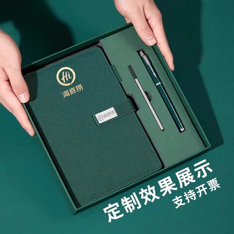 Generic Cross-border A5 business notebook custom gift box suit meeting notepad high value diary wholesale A5 