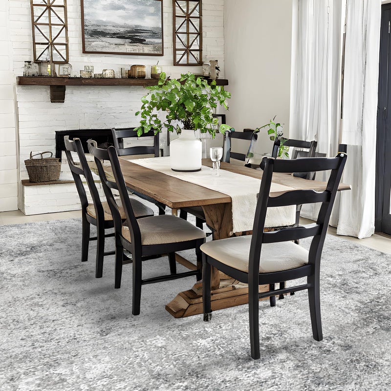RUUGME Washable Abstract 8X10 Rug: Living Room Area Rugs Non-Slip Backing Neutral Stain Resistant Carpet for Bedroom Farmhouse Large Soft Indoor Mats for Dining Room Office Entry 8X10 Grey - Image 4