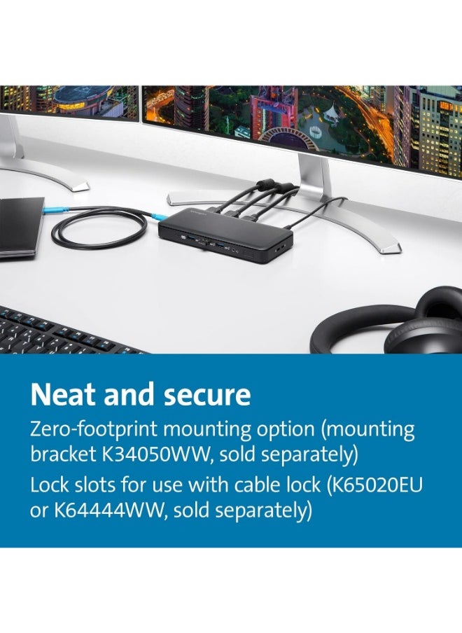 Kensington SD4839P USB-C 10Gbps Triple Video Driverless Docking Station with 85W Power Delivery, Easy Installation, 2 x DisplayPort++ 1.4, USB-A & HDMI 2.0 Ports, 3 Multi Screen Dock | K33480UK  - Image 4