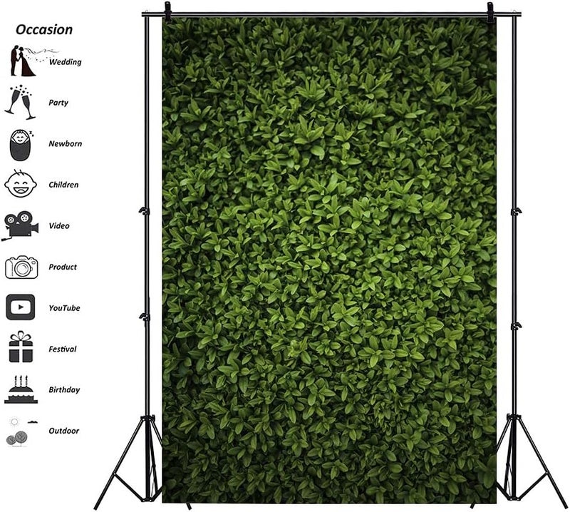 Laeacco 3x5ft Ivy Leaves Backdrop Green Vine Leaves Vinyl Material Ideal for Wedding Portraits Parties  Events - Image 4