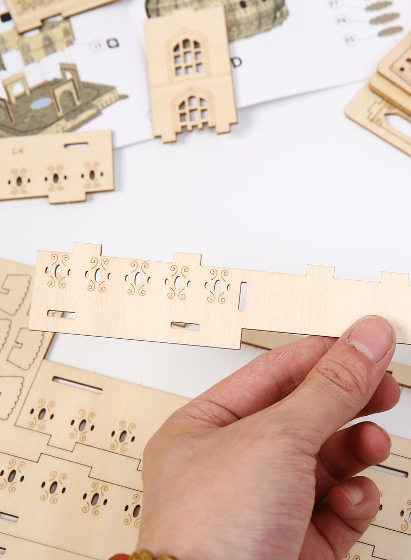 🕌 Taj Mahal 3D Wooden Puzzle Kit – 388PCS Laser-Cut Birch Architecture Set for Adults  Teens 10+ | DIY Model for Hobby, Display  Decor - Image 4