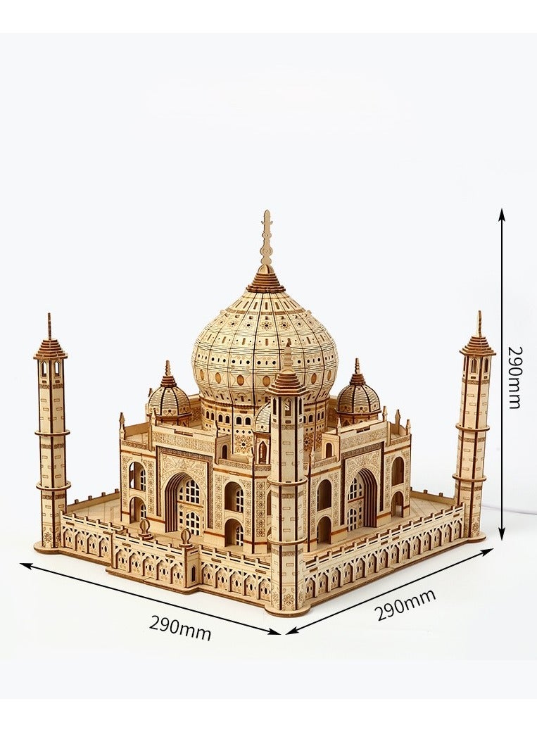 🕌 Taj Mahal 3D Wooden Puzzle Kit – 388PCS Laser-Cut Birch Architecture Set for Adults  Teens 10+ | DIY Model for Hobby, Display  Decor - Image 1