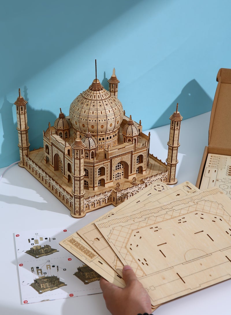🕌 Taj Mahal 3D Wooden Puzzle Kit – 388PCS Laser-Cut Birch Architecture Set for Adults  Teens 10+ | DIY Model for Hobby, Display  Decor - Image 3