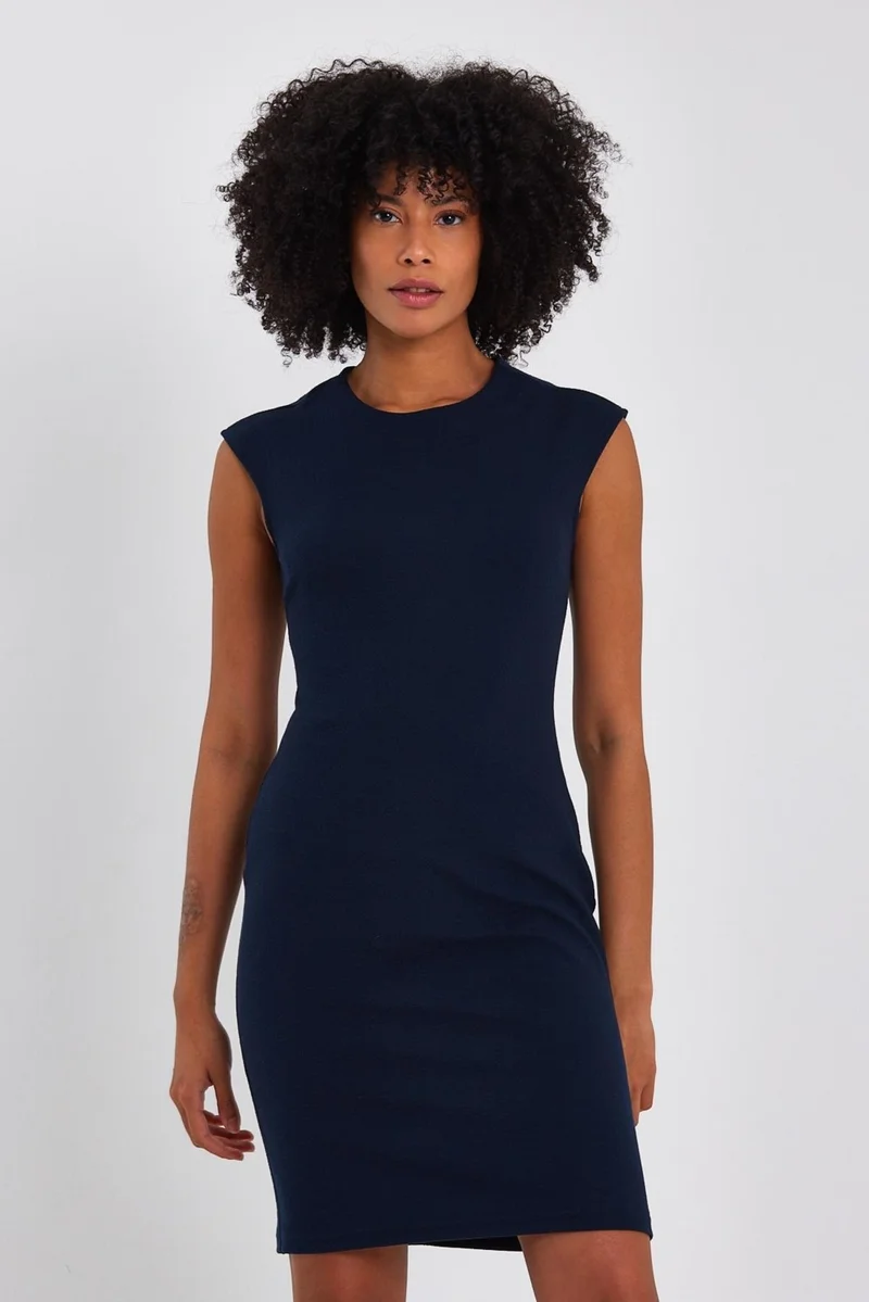 Alexander Gardi Navy Fitted Dress