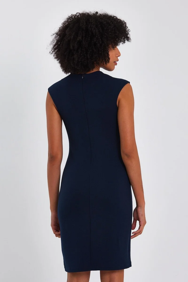 Alexander Gardi Navy Fitted Dress