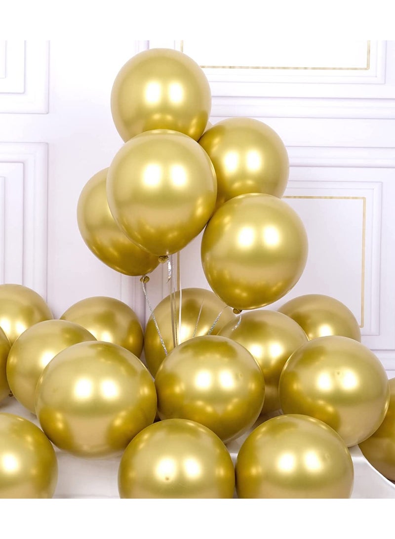 JOLLITY LLC Metallic Chrome Balloons 50 Pcs 12 Inch Helium Shiny Thicken Latex Party Decoration (Chrome Golden) - Image 3