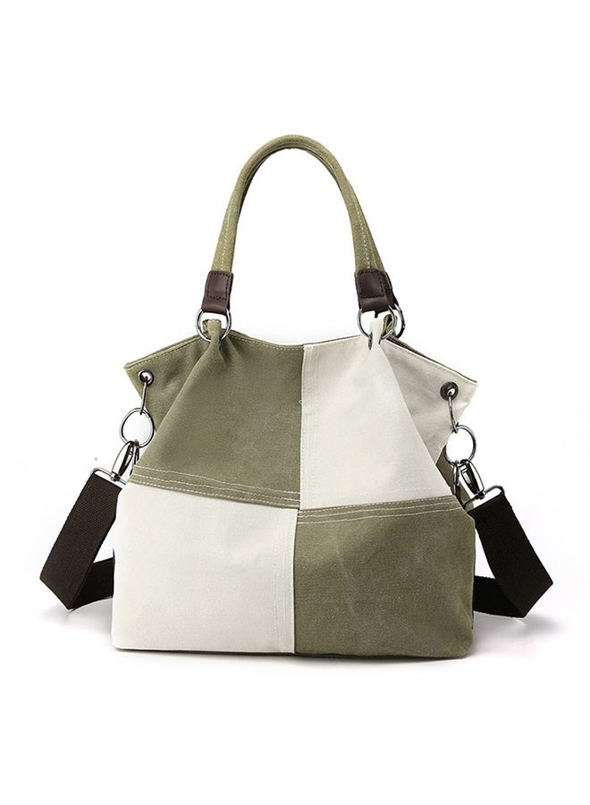 Women Canvas Shoulder Tote Handbag - Casual Top Handle Multi-Pocket Crossbody Satchel Messenger -green  - Image 1