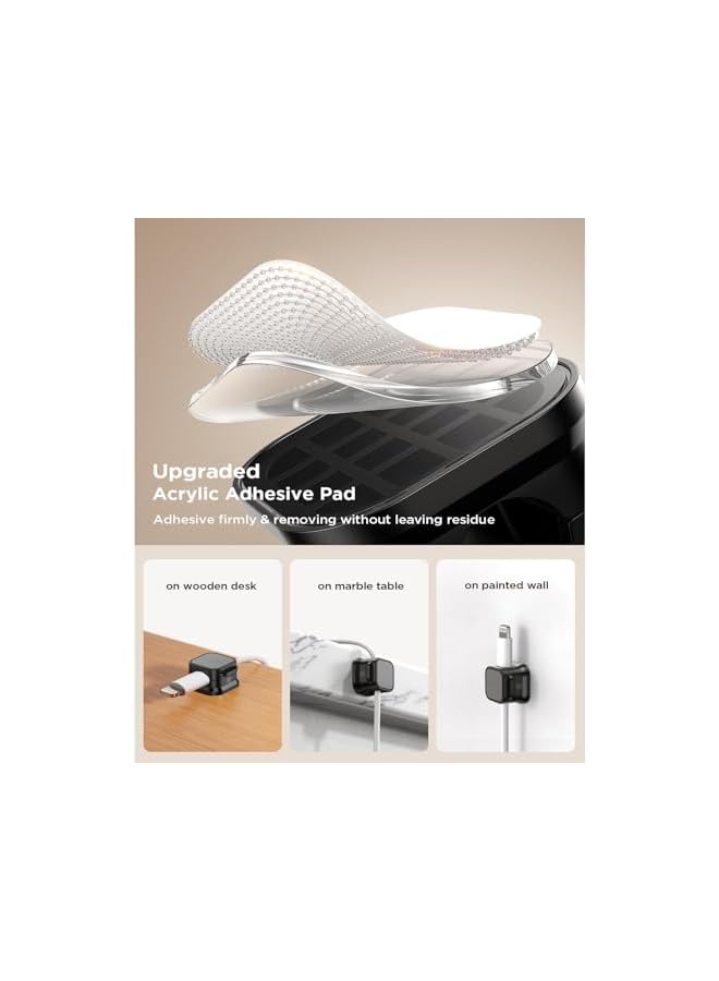 promass 6 Pack Magnetic Cable Clips [Cable Smooth Adjustable] Cord Holder, Under Desk Cable Management, Adhesive Wire Holder Keeper Organizer for Home Office Desk Phone Car Wall Desktop Nightstand - Image 5