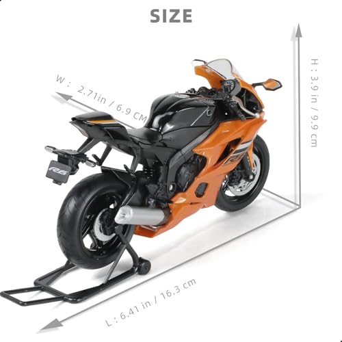 Risopen 112 Motorcycle Model Toy for Yamaha YZFR6 1000R Alloy Diecast Motorcycle Model No Assembly Required Mini Racing Moto Collection Gift for Adult Orange - Image 5