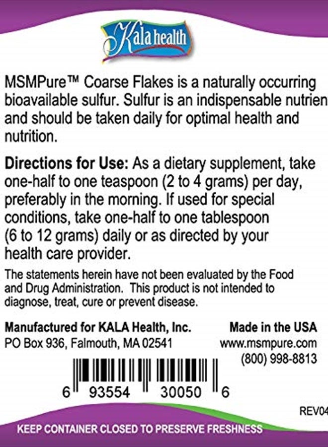 Kala Health MSMPure MSM - 10 lb Coarse Powder Flakes, 99.9% Pure Distilled Organic Sulfur Crystals for Joint Health, Skin & Hair, Made in The USA - Image 3