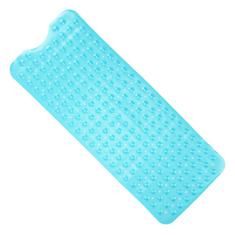 ANSIO Long Bath Mat PVC NonSlip Anti Mould Shower Mat with Drain Holes  Suction Cups Machine Washable Bathtub Mat 102 x 40cm  40 x 16 inches  Teal