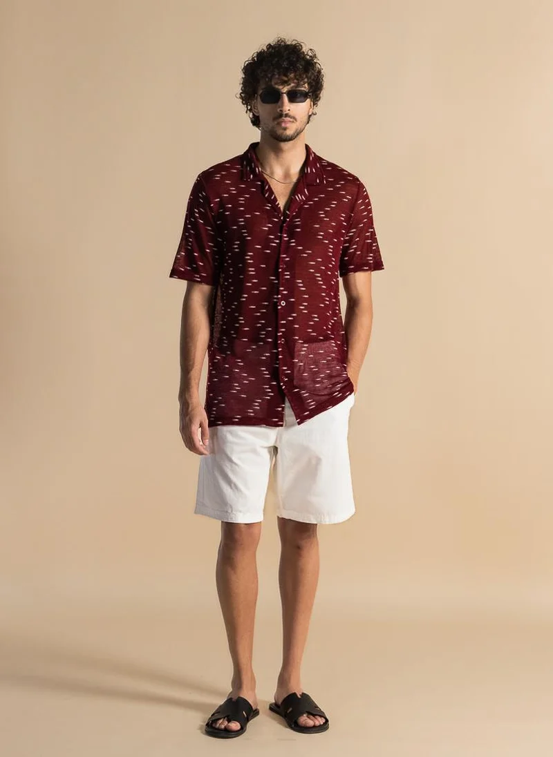 SHAPES TEXTURED SEMI-SHEER SHIRT