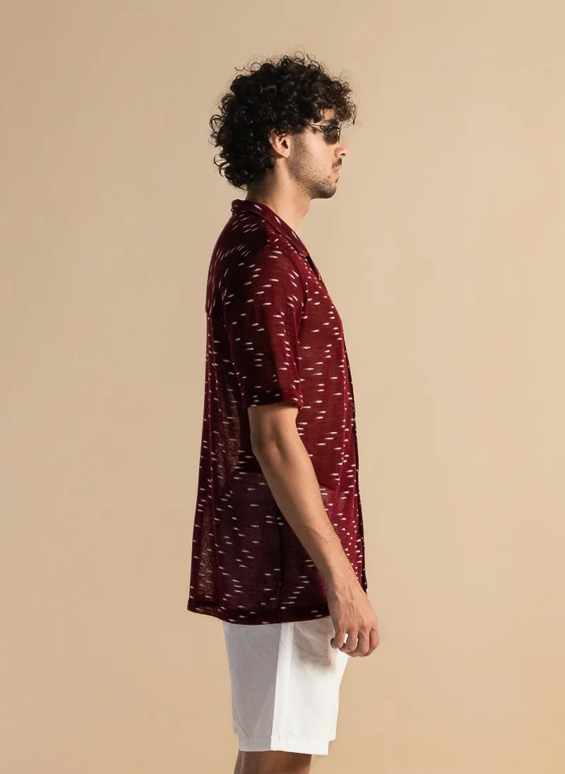 SHAPES TEXTURED SEMI-SHEER SHIRT