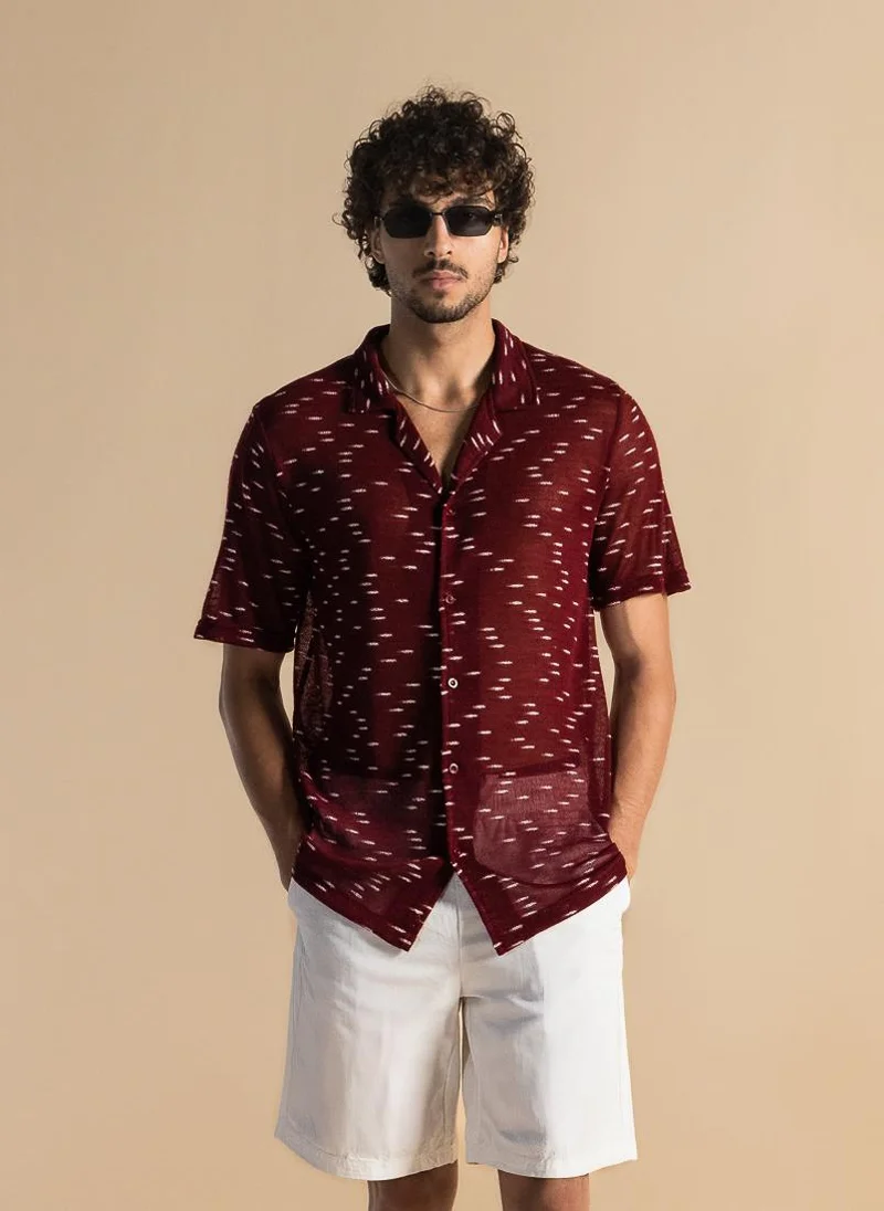 SHAPES TEXTURED SEMI-SHEER SHIRT