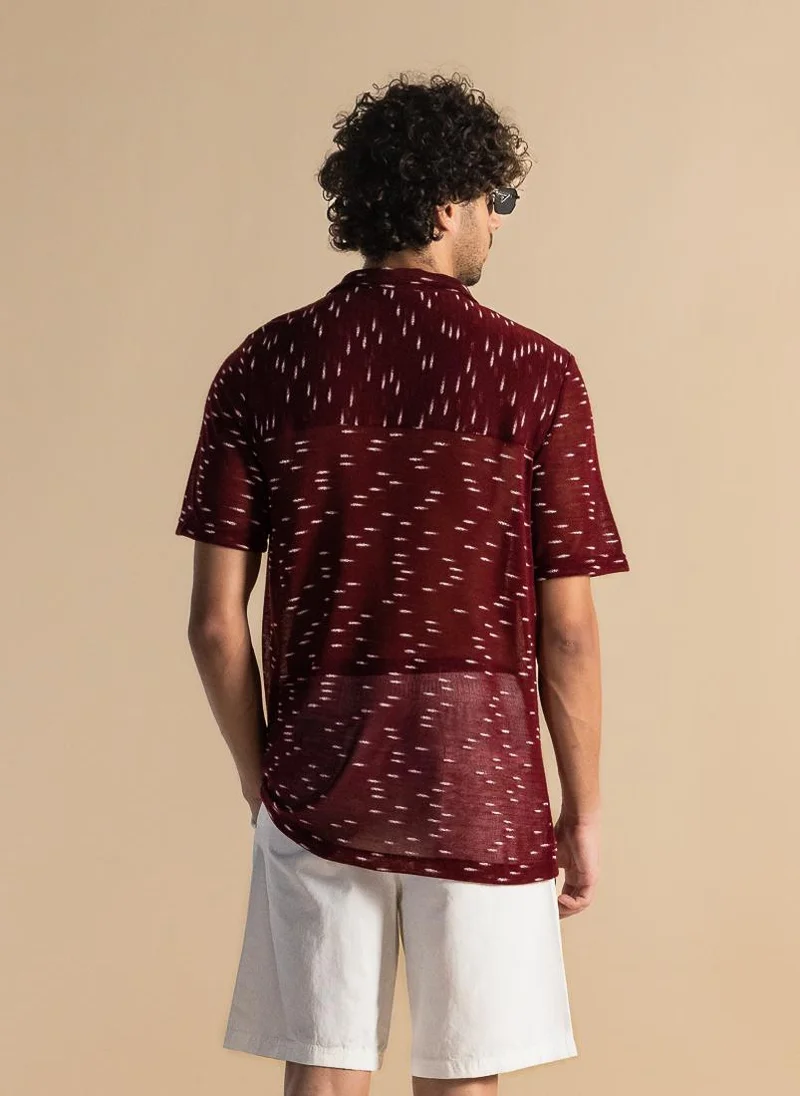 SHAPES TEXTURED SEMI-SHEER SHIRT