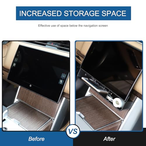 Heutamo Under Screen Storage Box Compatible with Land Rover Range Rover Vogue L460 2024 2025 Center Console Organizer Under Navigation Screen Storage Box 1PCS - Image 3