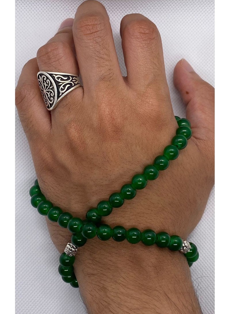 A multi-use agate rosary that can be worn as a wonderful and distinctive bracelet made of onyx stone that combines beauty and spirituality, making it a favorite choice for many for the purposes of remembrance and meditation. We provide it in wonderful colors that suit men and women and consists of 33 beads - Image 3