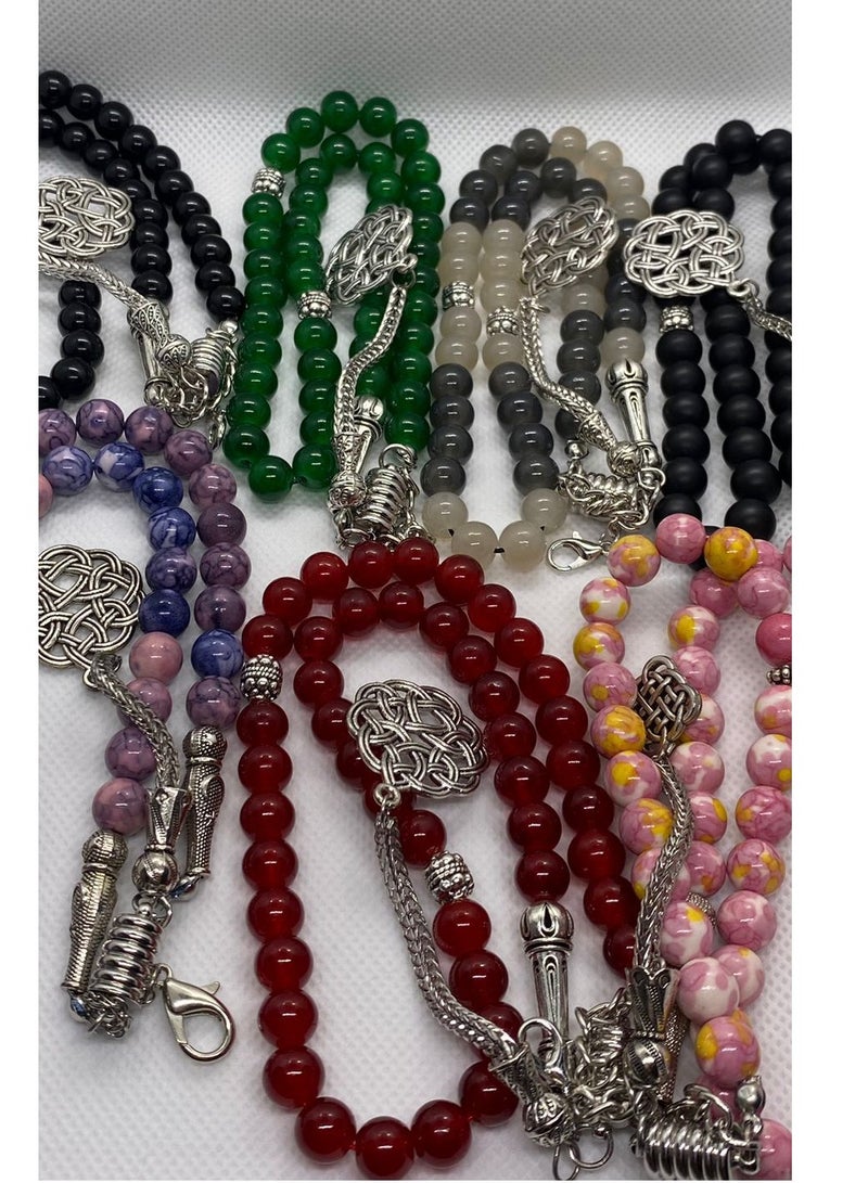 A multi-use agate rosary that can be worn as a wonderful and distinctive bracelet made of onyx stone that combines beauty and spirituality, making it a favorite choice for many for the purposes of remembrance and meditation. We provide it in wonderful colors that suit men and women and consists of 33 beads - Image 5