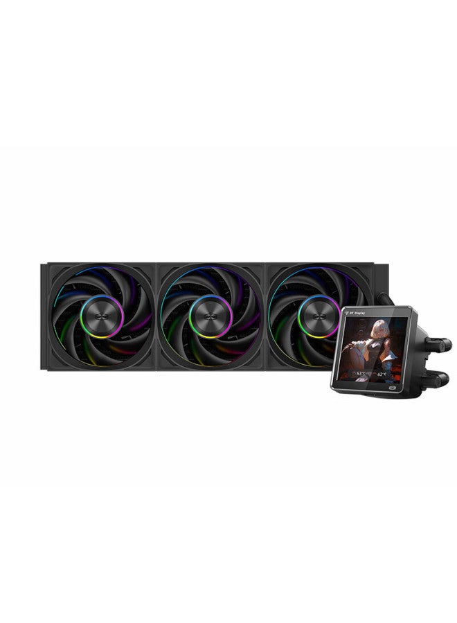 Pccooler Silver Wing Dt360 Argb Display Bk All-in Cpu Water Cooler, 3.4-inch Ips Display, 8-year Warranty, Supports 1851 - Image 1