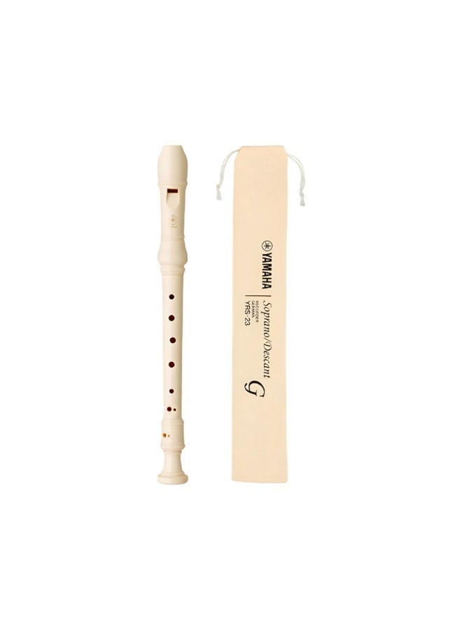 YAMAHA YRS-23 Soprano 8 Hole Flute Recorder Pipe German Fingering System with Carrying Bag & Teaching Chart 8 Holes - Ivory - Image 5