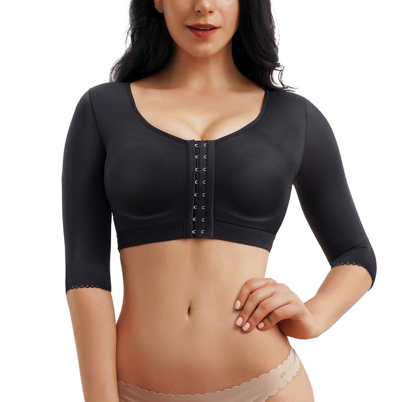 CYDREAM Women Arm Shaper Tops Slimmer Compression Sleeves Post Surgery Posture Corrector Tank Top (L, Black) - Image 1