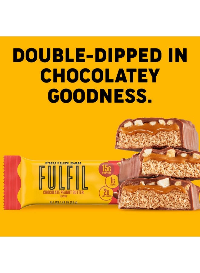 FULFIL Protein Snack Bars, Chocolate Peanut Butter Flavored, Gluten Free with 15g Protein, Pantry Staples, 12 Count - Image 4