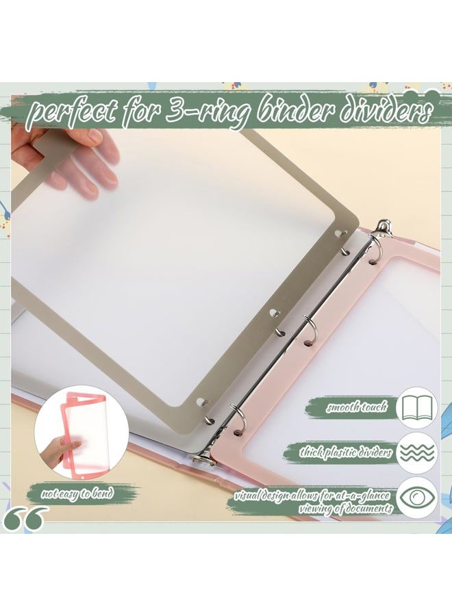 Chivertion 4 Sets 8 Tab Binder Dividers for 3 Ring 8.5 x 11 Inch Plastic Binder Dividers with Tabs Multicolor Letter Size Page 3 Hole Punch Clear File Organizer for School (Vintage Color) - Image 4
