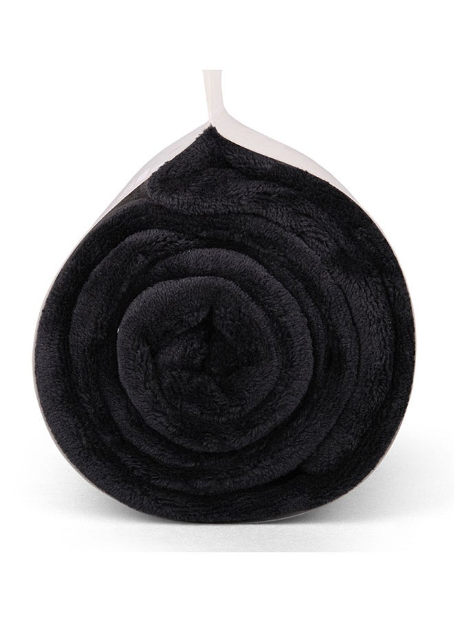 Mintra Lightweight Blanket 250 GSM Extra Soft Premium Microfiber Bed and Sofa Throw in Black - Size 220x220cm  - Image 2