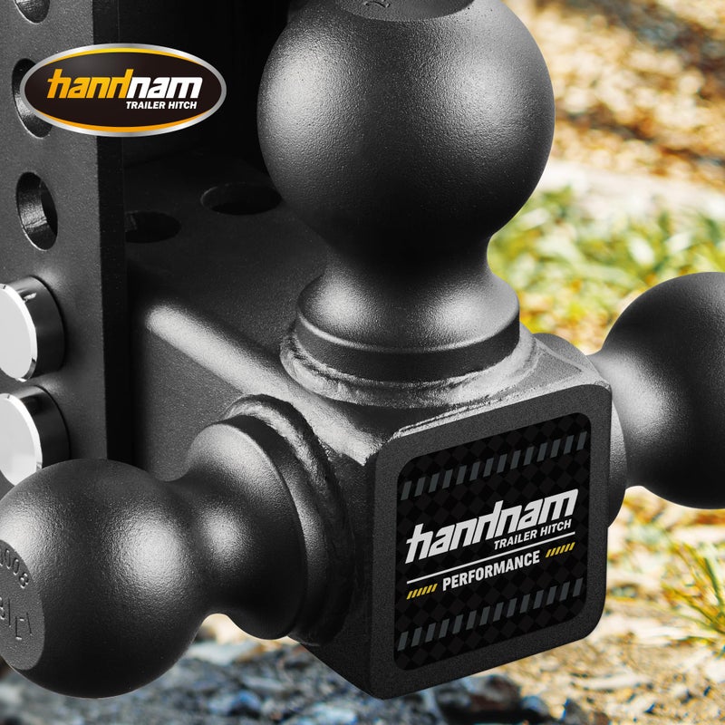 HANDNAM Drop Hitch Adjustable Trailer Hitch, Tow Hitch with 6-Inch Drop/Rise for Truck (16,500 LBS GTW), Adjustable Drop Hitch Fits 2-Inch Receiver, Trailer Hitches with Double Anti-Theft Pins Locks - Image 3