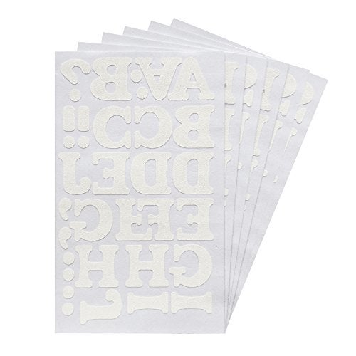 Magfok Iron-on Transfer Flock Letters White for Fabric 1-1/2 Inch, 6 Sheet - Image 1