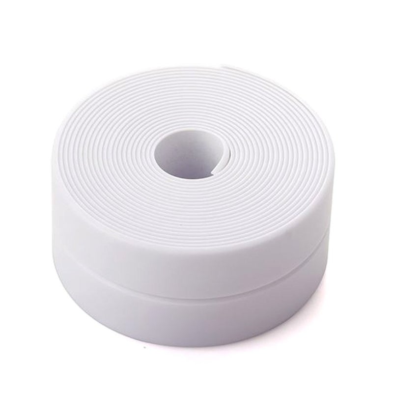 Daycount Tape Caulk Strip Seal for Toliet Bathtub, Sink, Kitchen, Wall Edge, Self Adhesive Corner Liner 126''x1.57'' (White) - Image 1