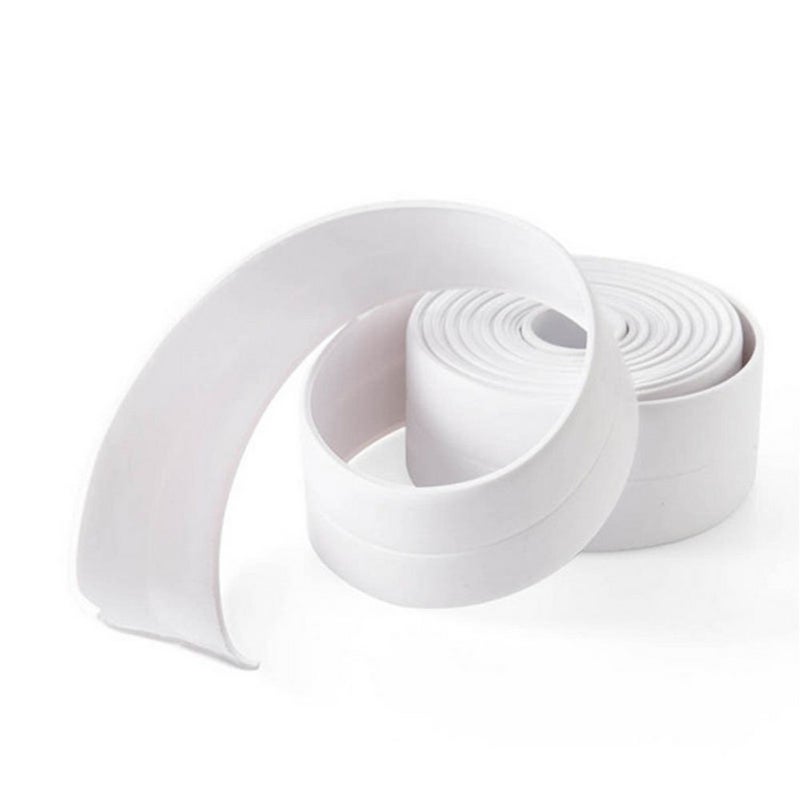 Daycount Tape Caulk Strip Seal for Toliet Bathtub, Sink, Kitchen, Wall Edge, Self Adhesive Corner Liner 126''x1.57'' (White) - Image 3